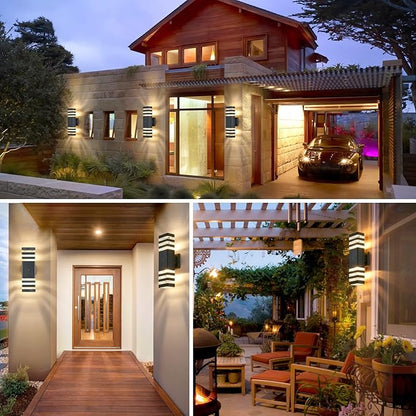 DASTOR Dusk to Dawn Outdoor Lighting, Square Up and Down Outdoor Wall Light, Aluminum Waterproof Exterior Light Fixture for House Porch Garage