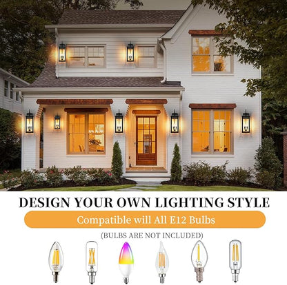 24Inch Extra Large Outdoor Wall Light 3-Light, Waterproof Black Exterior Lighting Fixtures Outdoor Porch Lighting Wall Mount, Modern Exterior Wall Sconce Outside Coach Light for Garage House, 1Pack