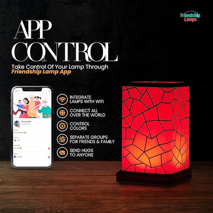 Friendship Lamp® by Filimin Classic - Best Friend Lamps Wi-Fi Touch Lamp LED Light for Long-Distance, Connection, Relationship, Friendship, Gifts, Love, 200+ Colors, App Setup - Set of 2
