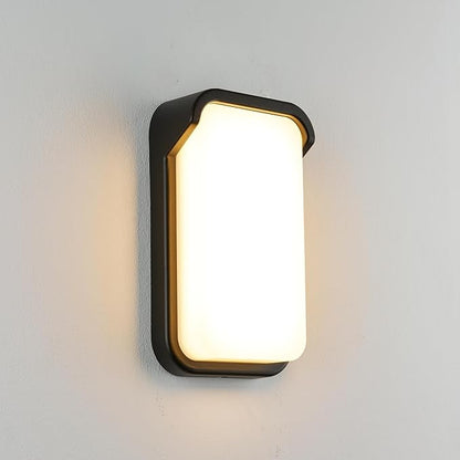 LANFU LED Modern Rectangular Outdoor Wall Sconce Light 3000K Outside Light for House Patio, Black Warm White, IP64 Waterproof Exterior Wall（11.8inch Bordered）
