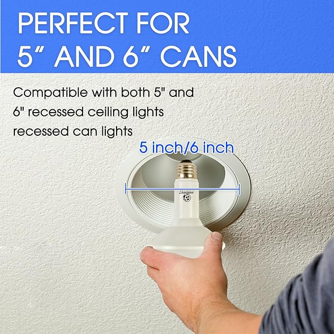 Energetic LED BR30 Flood Light Bulbs Indoor, Warm White 3000K, Dimmable, 65 Watts Recessed Light Bulbs for Cans, 650 Lumen, ETL Listed, 20 Pack