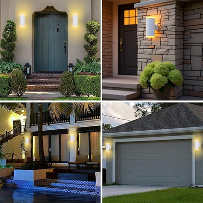 Outdoor Wall Lantern, ZUUKOLE Waterproof Exterior Wall Light, Anti-Rust Aluminum Wall Mount Lighting Cylinder Design – Up Down Wall Light fixtures for Porch, Patio or Garage, 2 Pack