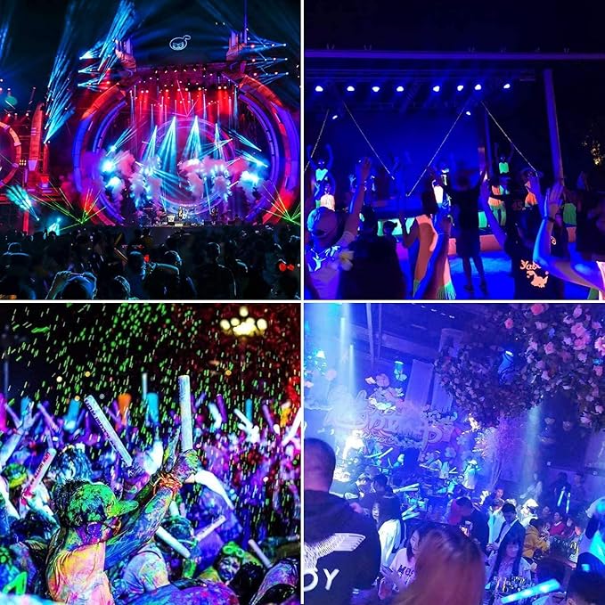 XYCN(3 Pack 600W LED Black Lights, 395nm to 410nm Outdoor IP66 Waterproof Flood Blacklight Light with Plug for Glow in The Dark, Dance Party, Stage Lighting, Body Paint, Neon Glow,Fluorescent Poster