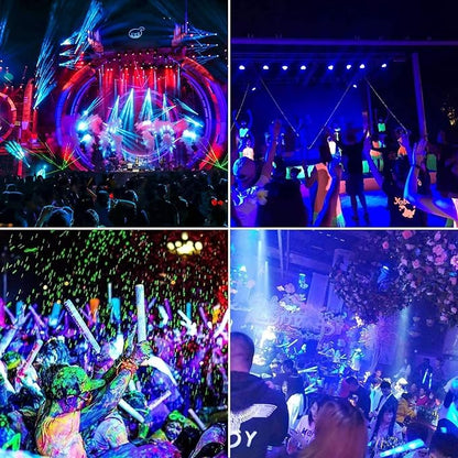 3 Pack 200W LED Flood Black Lights,Outdoor Flood Blacklight Light with Plug, IP66 Waterproof forGlow in The Dark, Dance Party, Stage Lighting, Body Paint, Fluorescent Poster, Neon Glow