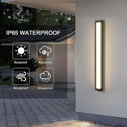 LamQee 39.4 in Aluminum Long Outdoor Wall Lights, 2900K 2500LM LED Waterproof IP65, Linear Modern Exterior Lighting Fixtures Wall Mount Outside Sconce Acrylic Shade for House Porch Patio Garage Door