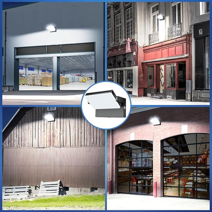 Juyace 120W LED Wall Pack Light Dusk to Dawn Outdoor Lighting Exterior Fixtures 360 °Rotation 5000K for Garage Yard Barn Area Backyard Building