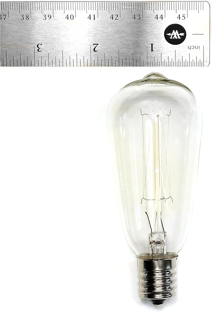 Hometown Evolution, Inc. Box of 25 ST40 Lantern Edison 7 Watt C9 (E17) Intermediate Base Replacement Light Bulbs