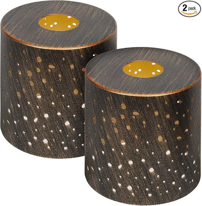 2 Pack Metal Lamp Shades, Cylinder Lamp Shade with 1-5/8" Fitter, Antique Bronze Lampshade Replacement for Lighting Fixture,Chandelier,Table Lamp,Wall Lamp, Floor Lamp, Diameter 4.75 in Height 5in