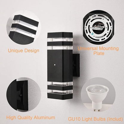 DASTOR 4 Pack Dusk to Dawn Outdoor Wall Lights, 3000K Warm White Exterior Lighting Fixtures, Up and Down Porch Lights Outdoor, Waterproof Outside Lights for House Porch Garage