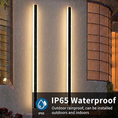 2 Pack Long LED Wall Light, 71inch Modern Wall Sconce, 60W, 3000K Warm White, IP65 Waterproof, White Acrylic, Outdoor Wall Mount Light Fixture for House, Patio, Garage, Entryway, Fence