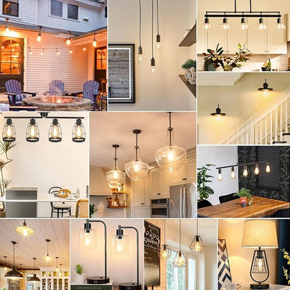 Svater Vintage LED Edison Bulbs 60W Equivalent, 6W ST58 2700K Warm White Antique LED Filament Bulbs, E26 Medium Base, Clear Glass Style for Home and Commercial, Dimmable 750 LM, 12 Pack