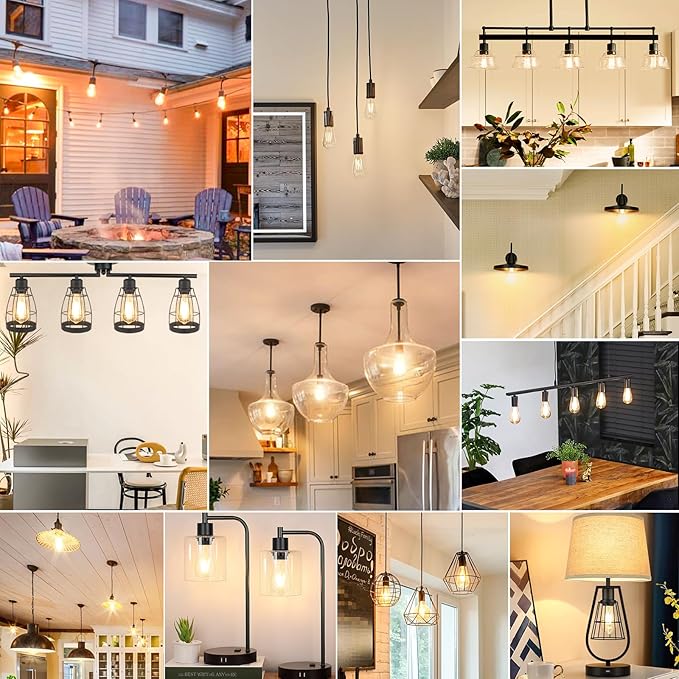 Svater Vintage LED Edison Bulbs 60W Equivalent, 6W ST58 Warm White 2700K Antique LED Filament Bulbs with E26 Medium Base, Clear Glass Style for Table Lamps, Wall Sconces,Dimmable 6 Packs