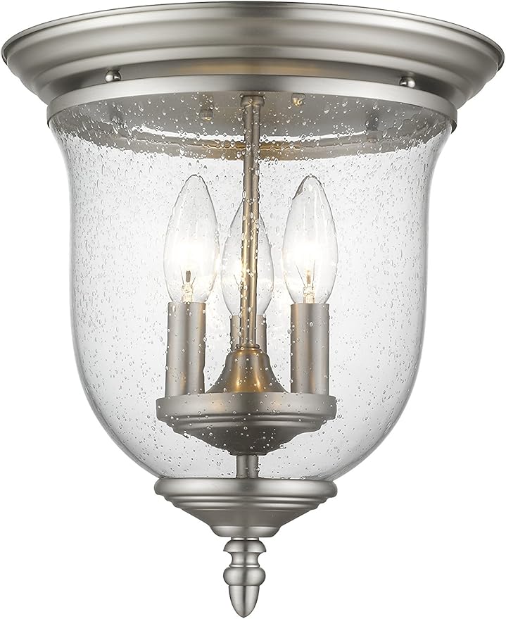Livex Lighting 5024-91 Legacy 3-Light Ceiling Mount, Brushed Nickel