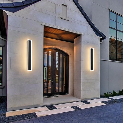 Modern Outdoor Lights 23.6in Outdoor Wall Sconce 12W 3000K Frosted White Acrylic Exterior Light Fixture Watetproof Suitable for Porch Patio Garage