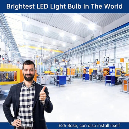 Super Bright Light Bulbs, 1000-1300W Equivalent exceed 15000LM E26 LED Bulb, 6500K Daylight 150 Watt High Lumen LED Bulb for Home, shopping mall, hotel, factory, warehouse, garage (150, Watts)