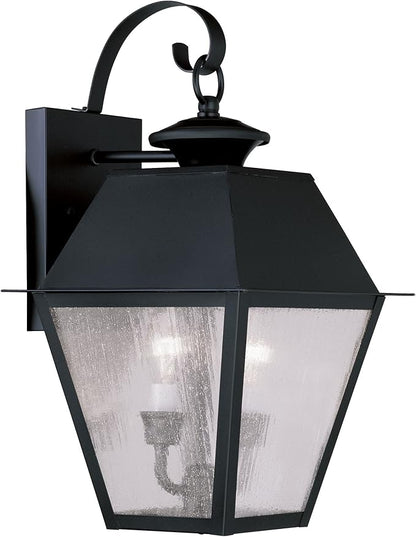 Livex Lighting 2165-04 Mansfield 2-Light Outdoor Wall Lantern, Black