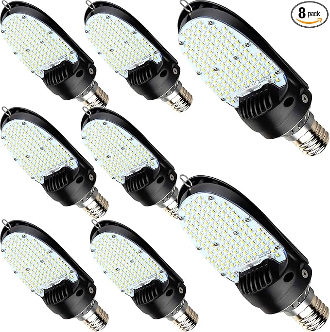 115W LED Shoebox Corn Retrofit Lamps, 5000K 15525LM Shoebox Corn Light Bulb(500W MH Equiv.) Rotatable E39 Mogul Base, 180° LED Paddle Bulb for Retrofitting Parking Lot Street Lighting (8-Pack)