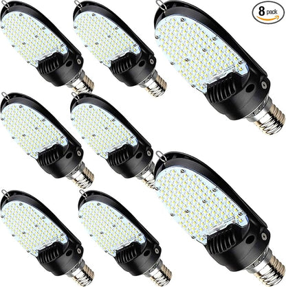 115W LED Shoebox Corn Retrofit Lamps, 5000K 15525LM Shoebox Corn Light Bulb(500W MH Equiv.) Rotatable E39 Mogul Base, 180° LED Paddle Bulb for Retrofitting Parking Lot Street Lighting (8-Pack)