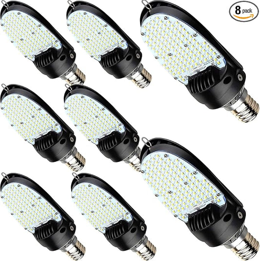 115W LED Shoebox Corn Retrofit Lamps, 5000K 15525LM Shoebox Corn Light Bulb(500W MH Equiv.) Rotatable E39 Mogul Base, 180° LED Paddle Bulb for Retrofitting Parking Lot Street Lighting (8-Pack)