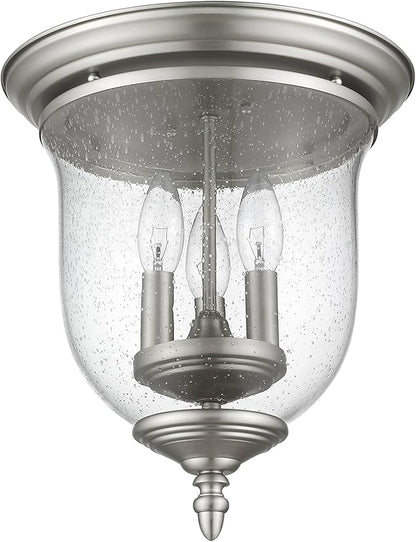 Livex Lighting 5024-91 Legacy 3-Light Ceiling Mount, Brushed Nickel