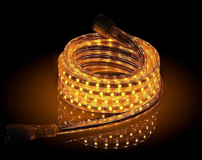 CBConcept UL Listed, 30 Feet, Super Bright 8100 Lumen, Yellow, Dimmable, 110-120V AC Flexible Flat LED Strip Rope Light, Commercial Grade, Indoor Outdoor use, Ready to plug n shine