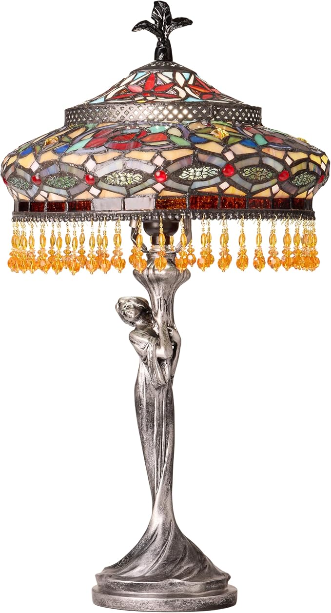 RIVER OF GOODS 24" H Parisian Antique Silver Bell Shade Novelty Table Lamp
