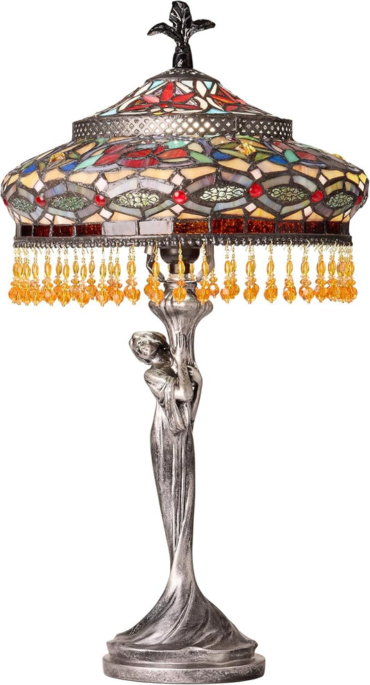 RIVER OF GOODS 24" H Parisian Antique Silver Bell Shade Novelty Table Lamp