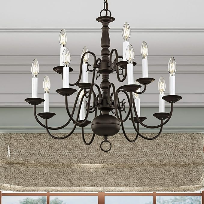 Livex Lighting 5012-03 Williamsburgh 12 Light White Chandelier