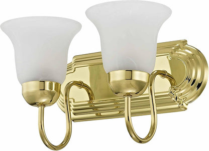 Livex Lighting 1072-02 Riviera 2-Light Bath Light, Polished Brass, 14 x 8 x 8