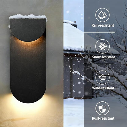 Alighting Modern Outdoor Wall Light (2 Pack), Dual Downward LED Wall Sconce, 10W 3000K Warm White, Black Anti-Rust Exterior Wall Fixture for Porch, Garage, Patio, Hardwired