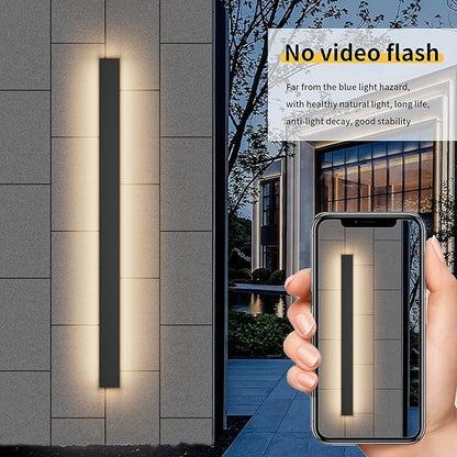 Aipsun Outdoor Lights 2 Pack,Modern Outdoor Wall Light Long Strip LED Wall Sconce IP65 Anti Rust Warm Light Fixture 3000K Exterior Wall Mount Lights for Entrance, Hallway, Garage, Porch