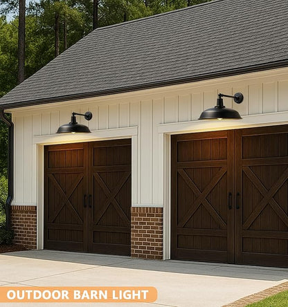 21-inch Large Outdoor barn Light, Straight arm Design, Farmhouse Industrial Style gooseneck barn Light, Waterproof and rustproof Outdoor Wall lamp, Suitable for garages, porches, and patios