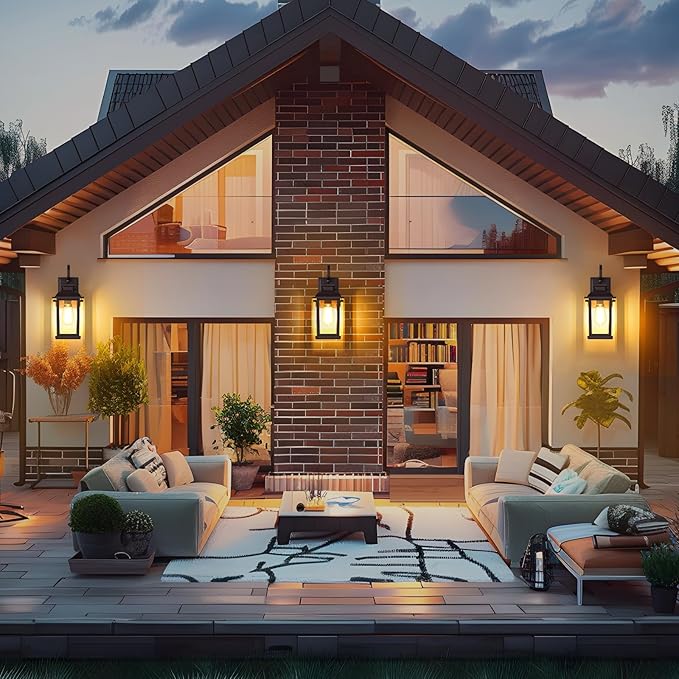 Brown Outdoor Wall Lights Exterior 2-Pack,15" Waterproof Retro Front Porch Lights Outdoor Wall Sconce Lights Fixtures Wall Mount for House Entryway Garage, Bulbs Not Included