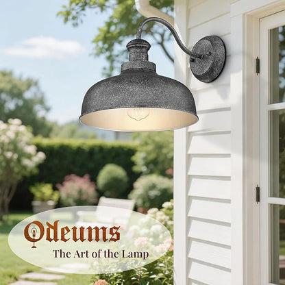 Outdoor Wall Light Fixture, Farmhouse Barn Light, Farmhouse Weatherproof Exterior Wall Sconce, Anti-Rust Outside Lantern Lamp for Porch, Patio, Garage (Antique Silver, Regular-8Pack)