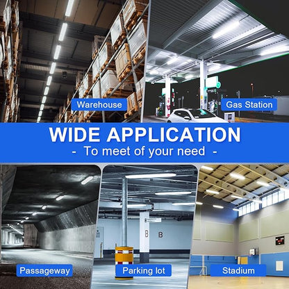4FT Tunable LED Strip Linear Lights, 24W/32W/40W Selectable Wattage & 3CCT 3500K/4000K/5000K, 0-10V Dimmable, 5200LM, AC100-277V Linkable LED Shop Light Fixture, DLC ETL Listed, (4 Pack)