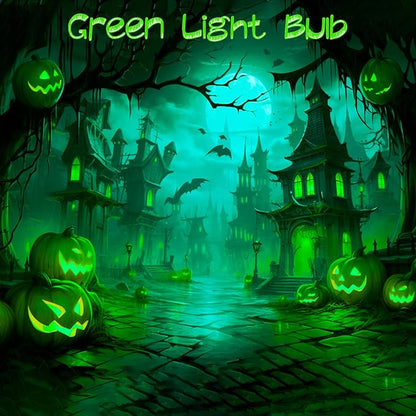 4 Pack 3.2 Inch T10 Green Light Bulb, E26 Base Edison Bulbs Dimmable, AC 120V 60 Watt Equivalent Clear Glass Filament Bulb, Halloween Christmas Party Bar Colored Light Bulbs, UL Listed