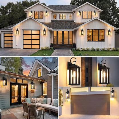 17" Large Outdoor Wall Lights Exterior 2Pack, Waterproof Exterior Wall Sconce Porch Lights Outdoor Wall Mount, Black Exterior Lighting Fixtures Coach Lights for Garage House,Bulb Not Included