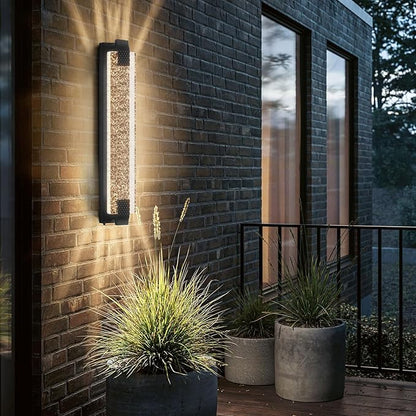 camuucci Dusk to Dawn Outdoor Light, 31.1 Inches LED Porch Lights Outdoor Waterproof Modern Outside Sconce Wall Mount for Doorway Hallway Porch Patio Yard Doorway Black