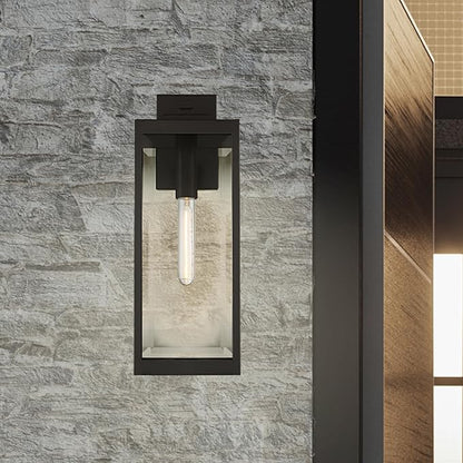 Quoizel Westover Modern Wall Sconce, 20 Inch Western Bronze 1-Light Outdoor Light Fixture, Clear Beveled Glass Wall Lantern, 150 W, Industrial Design Wall Light for Porch, Patio, Gazebo or Yard