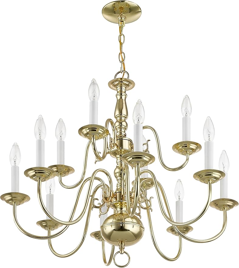 Livex Lighting 5012-02 Williamsburgh 2-Light Wall Sconce, Polished Brass