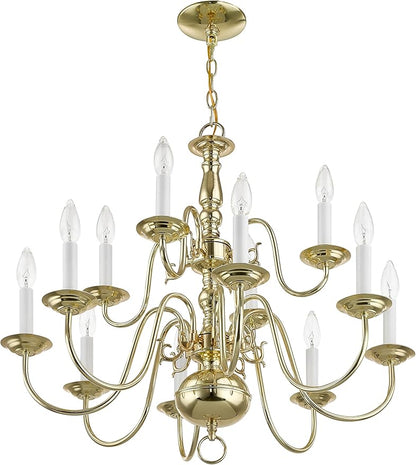 Livex Lighting 5012-02 Williamsburgh 2-Light Wall Sconce, Polished Brass