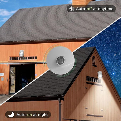 250W Equivalent Barn Light with 29W LED bulb Outdoor Dusk to Dawn Area and Flood Light with Photocell UL Listed LED Security Light for barn Garage Yard Warehouse 4000K 3300LM 120Vac Gray 2 Pack