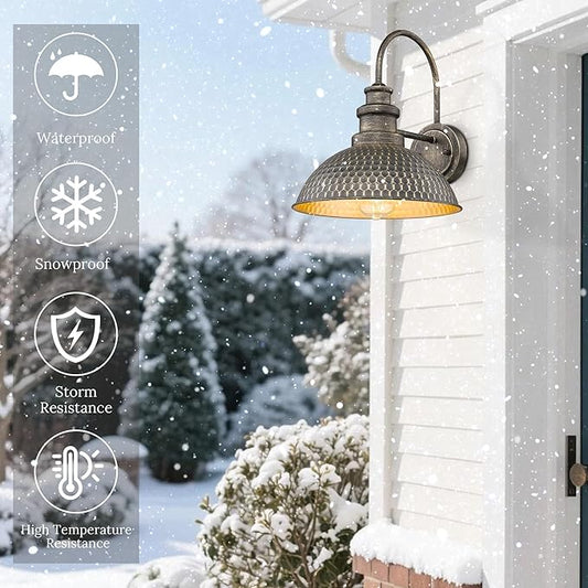 Outdoor Barn Lights, Anti-Rust Outdoor Wall Sconce,Farmhouse Exterior Wall Lights, Weather Resistant Porch Lighting Fixture,Vintage Outside Lighting for Porch,Garage,Patio (Vintage Bronze, 3 Pack)