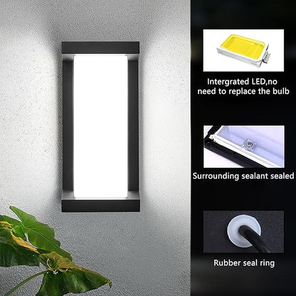 Outdoor Light Fixtures Wall Mount 2 Pack, 3 Colors & Dimmable Exterior Wall Lights for House, Front Porch & Patio