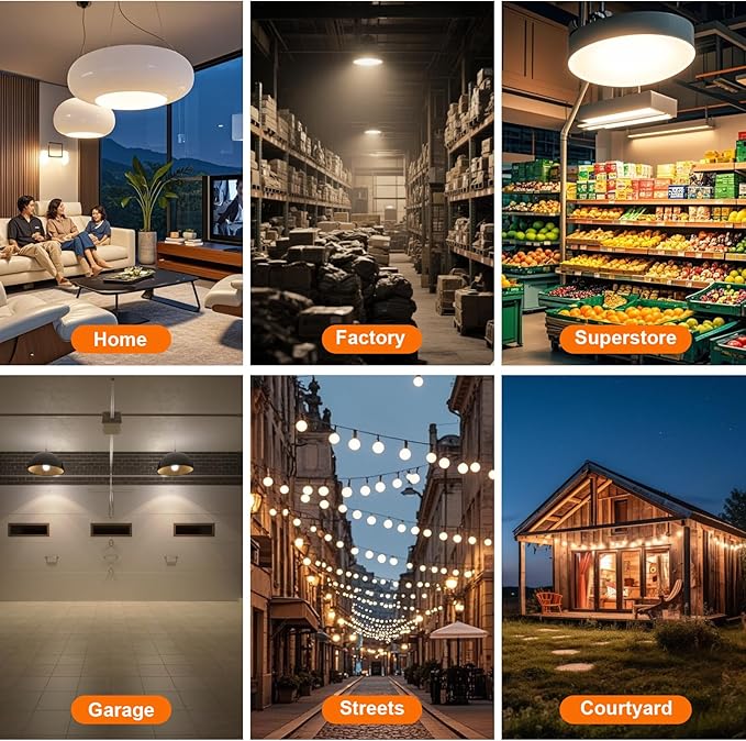 40W LED Corn Light Bulb, 320W Equivalent 5000LM, 3000K Warm White, Waterproof & 90% Energy Saving, E26 Base Corn Cob Light for Home, Garage, Fan (2-Pack)