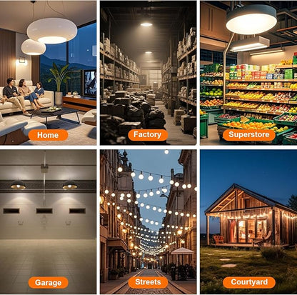 40W LED Corn Light Bulb, 320W Equivalent 5000LM, 3000K Warm White, Waterproof & 90% Energy Saving, E26 Base Corn Cob Light for Home, Garage, Fan (2-Pack)