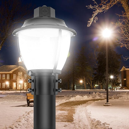BBESTLED LED Post Top Light with Dusk to Dawn Photocell, ETL&DLC Listed 100W/80W/60W LED Pole Area Lights 5000K/4000K/3000K Outdoor Post Lights for Parking Lot Yard Garden, IP65 Waterproof AC100-277V