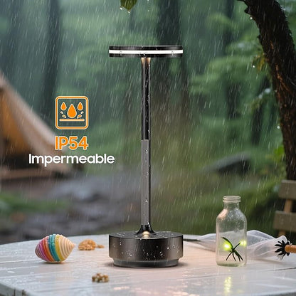Hapfish 2 Pack Cordless Table Lamps Rechargeable, 5000mAh Battery Powered Lamp, 3 Color Modes, Dimmable, LED Table Lamps for Living Room,Outdoor, Dinner,Patio,Restaurant – Black