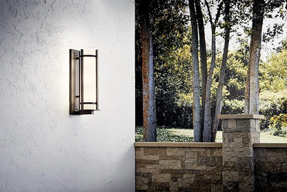 Kichler Camden 26" 3 Light Outdoor Wall Light with Opal Etched Glass in Anvil Iron