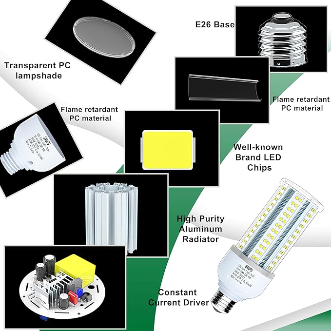 50W LED Corn COB Light Bulb, LED Corn Bulb 5000K Daylight White,2-Pack 500W Equivalent,Super Bright,E26 Base for Indoor Outdoor Workshop Garage Warehouse High Bay Lighting G3 (50W 2PACK)
